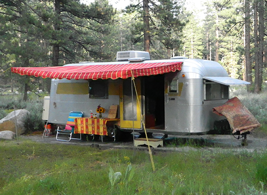 A 1963 Silver Streak Sabre Trailer in Martinez, CA.